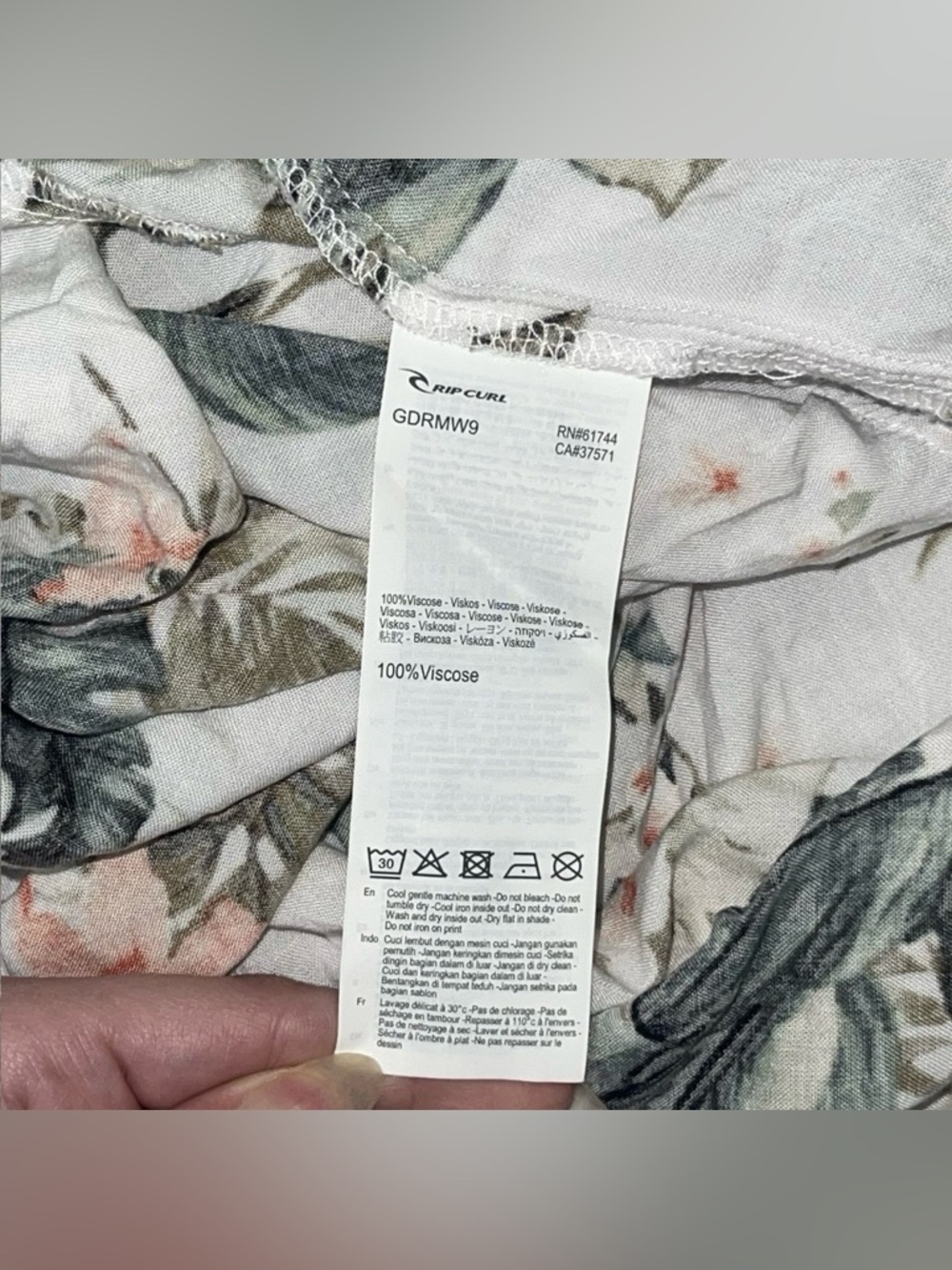 NWT RIP CURL Maxi Dress M Floral Vacation Resortwear Coastal Casual Euro-summer - Picture 5 of 7